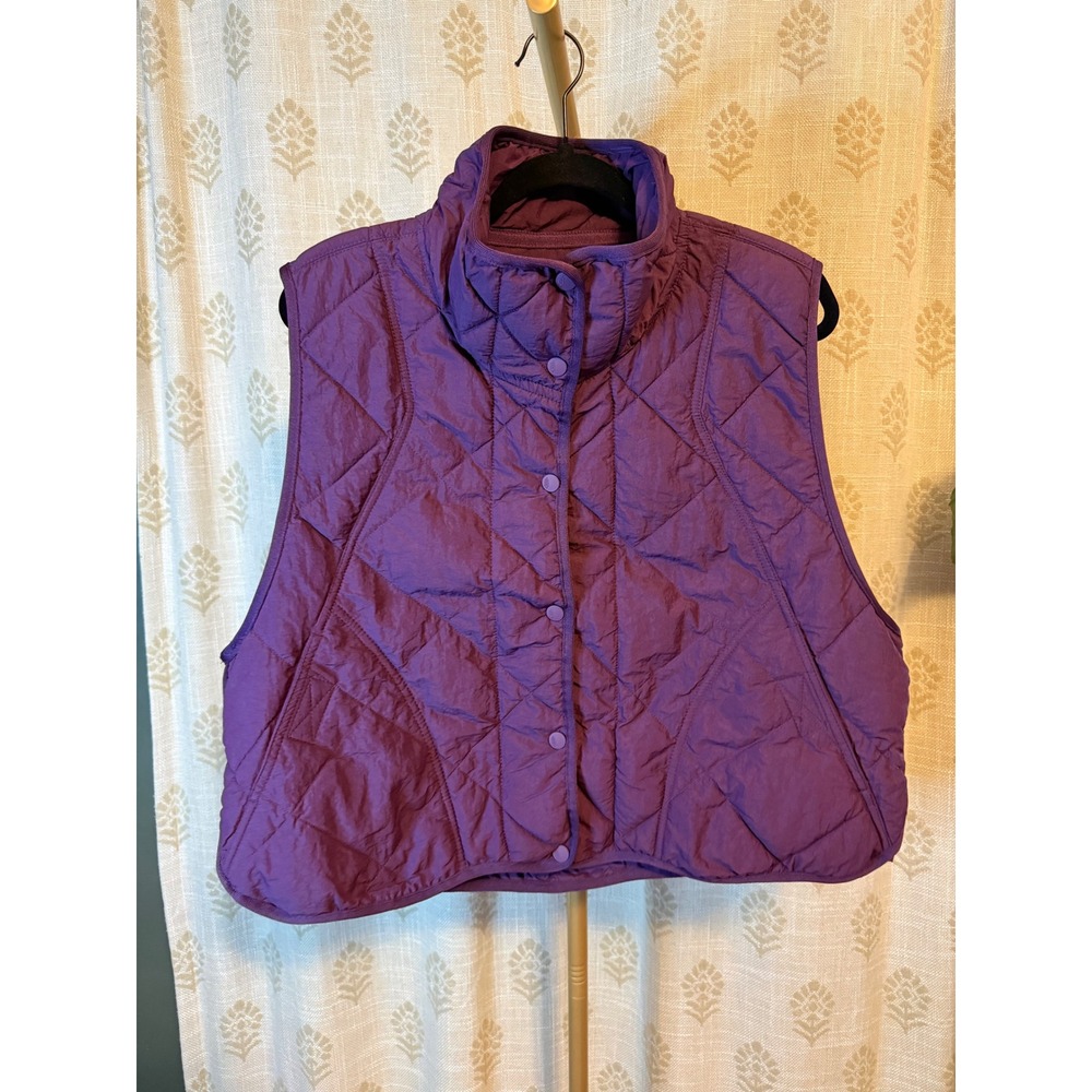 Free People Movement Quinn Purple Quilted Puffer Vest Size |Small